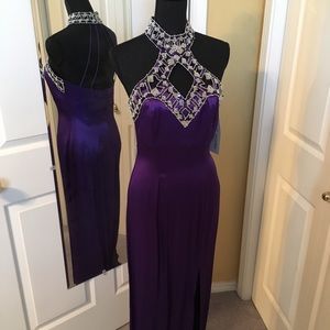Beautiful Purple Satin Formal/Prom Dress W/Bling!